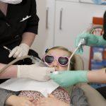 Girl visiting the dentist