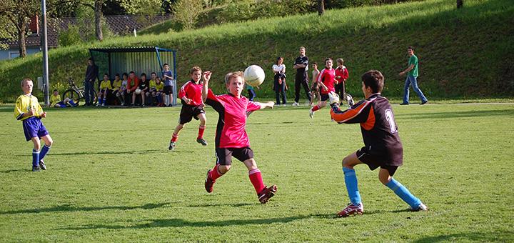 boys playing soccer