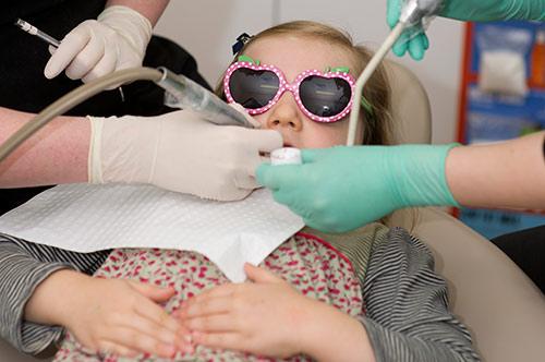 girl in dentist chair